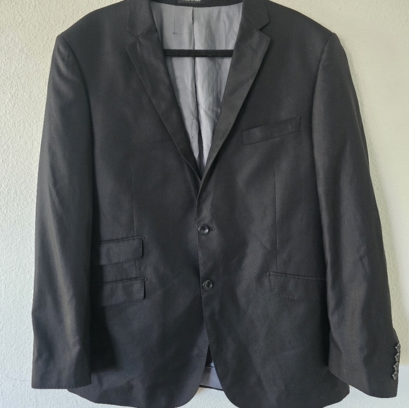 Tiglio Luxe Blazer Sports Coat Men 44R Black Silk Wool Italian 2button - Picture 6 of 12